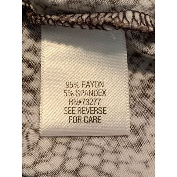 Dana Buchman Snakeskin Brown Patterned Short Sleeve Top S (A-030) - Picture 7 of 8